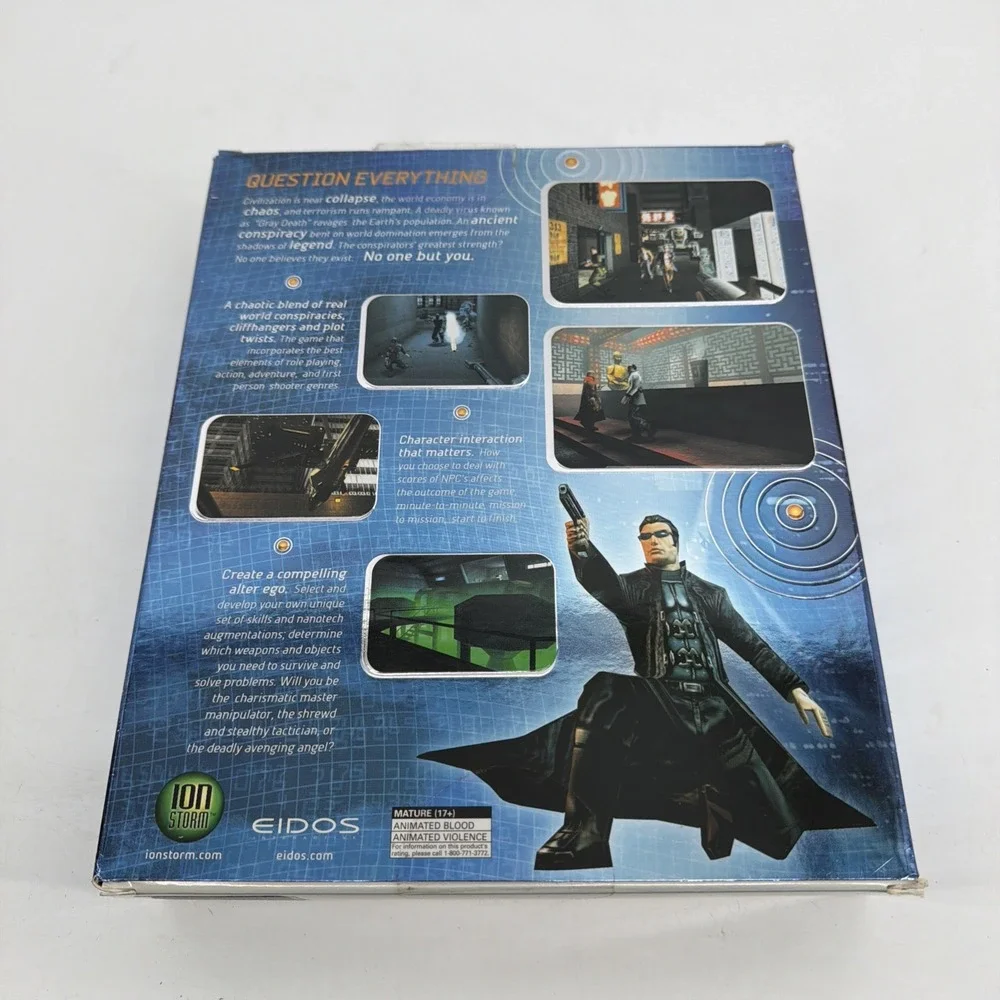 Deus Ex: Game of the Year Edition (PC, 2001) Big Box, Manual, Inserts